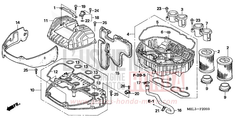 FILTRE A AIR (CBR1000RR6/7) de CBR1000RR "Fireblade" GRAPHITE BLACK (NHB01BA) 2006